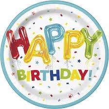 8  Happy Balloon Birthday 9&quot; Plates