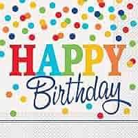 16  Rainbow Polka Dot Birthday Luncheon Napkins