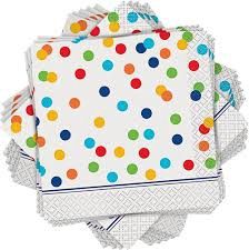 16  Rainbow Polka Dots Beverage Napkins