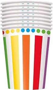 8 Rainbow Birthday 9 oz. Cups