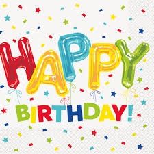 8 Happy Balloon Birthday Luncheon Napkins