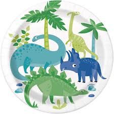 8 Blue and Green Dinosaur Beverage Napkins