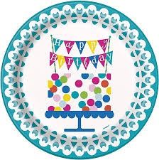 8pcs Confetti Cake Birthday 9&quot; Plates CLOSEOUT