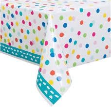 Confetti Cake Birthday Plastic Tablecover 54&quot;x84&quot; CLOSEOUT