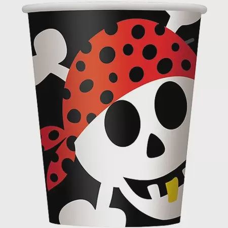 8pcs Pirate Fun 9oz Cups CLOSEOUT