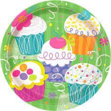 8pcs Cupcake Party 9&quot; Plates CLOSEOUT