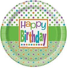 8 Citrus Dot Birthday 7&quot; Plates