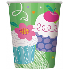 8pcs Cupcake Party 9oz Cups CLOSEOUT