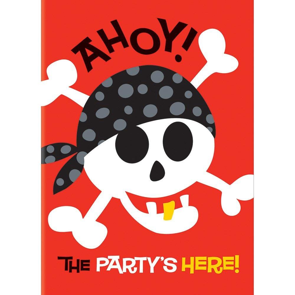 8pcs Pirate Fun Invitations CLOSEOUT