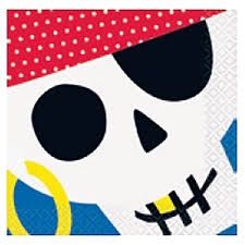 16pcs Ahoy Pirate Beverage Napkins