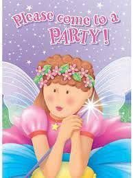 8 FAIRY PRINCESS INVITATIONS