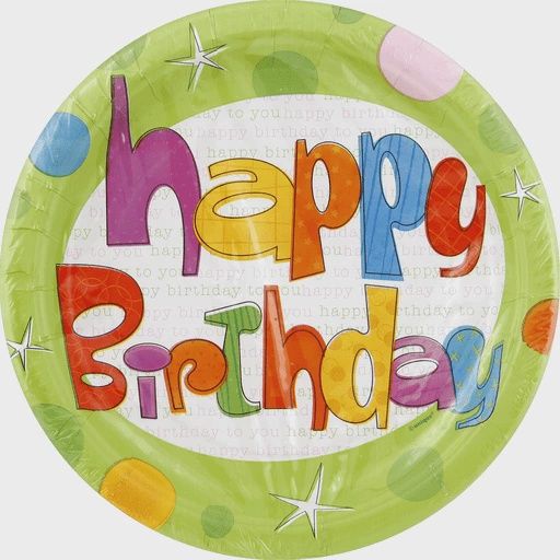 8pcs BIRTHDAY GLEE 9&quot; PLATES CLOSEOUT