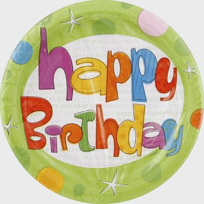 8pcs BIRTHDAY GLEE 9&quot; PLATES CLOSEOUT