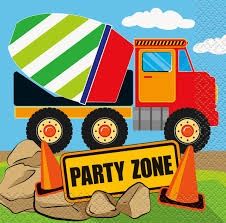 16 Construction Party Beverage Napkins