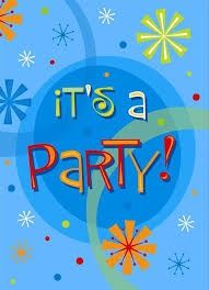 8  It&#39;s A Party Blue Birthday Invitations