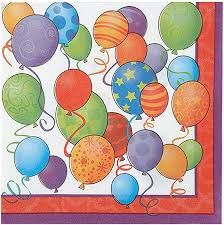 16 BIRTHDAY BALLOONS LUNCHEON NAPKINS CLOSEOUT