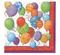 16 Birthday Balloons Beverage Napkins CLOSEOUT