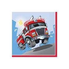 24pcs Fast Fire Engine Luncheon Napkins CLOSEOUT