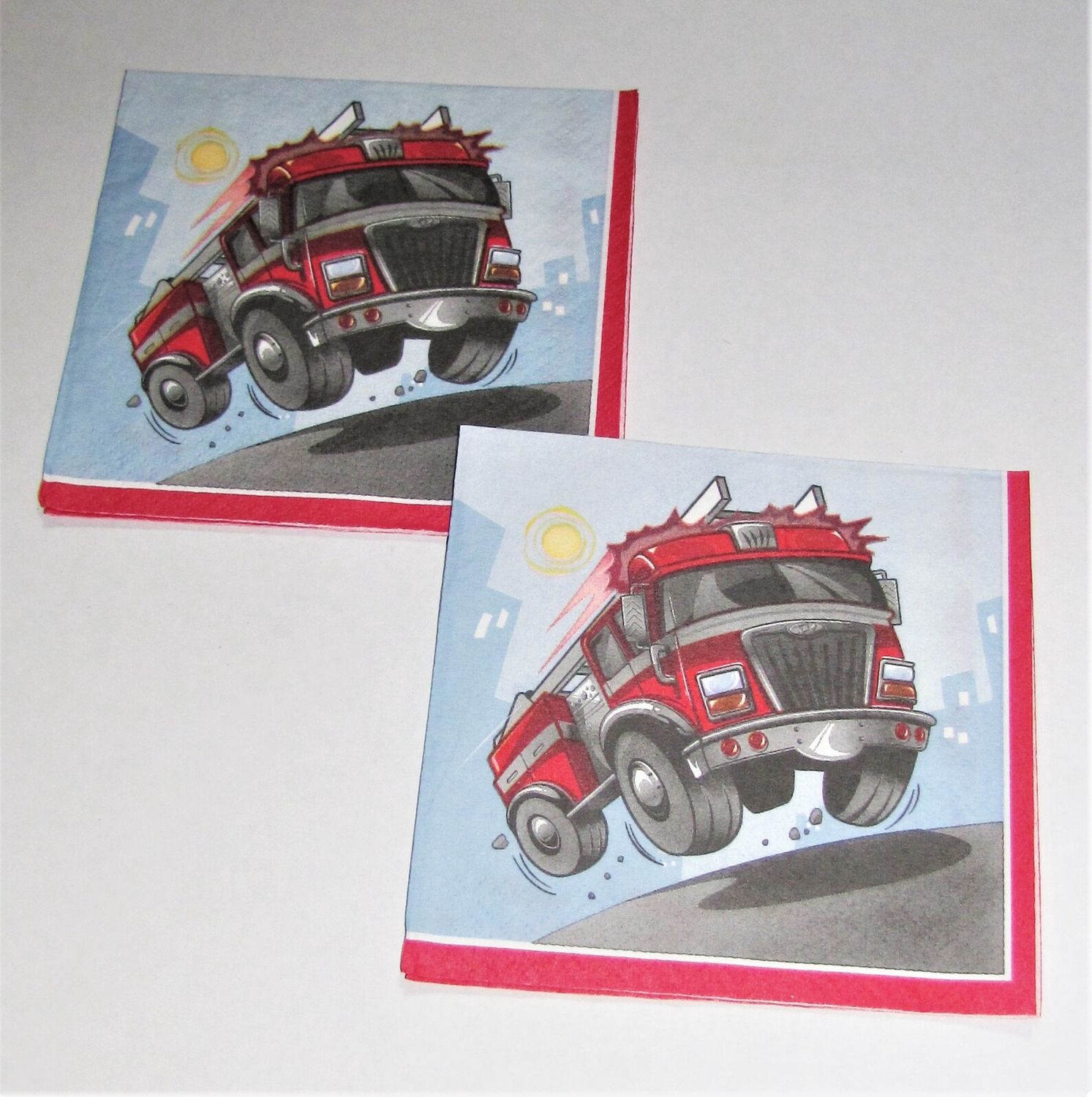 24PCS  FAST FIRE ENGINE BEVERAGE NAPKINS CLOSEOUT
