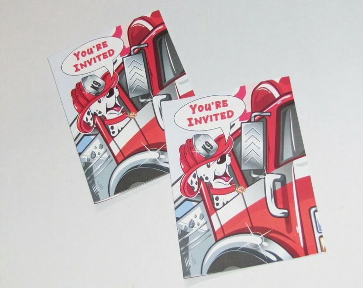12PC FIRETRUCK INVITATIONS CLOSEOUT