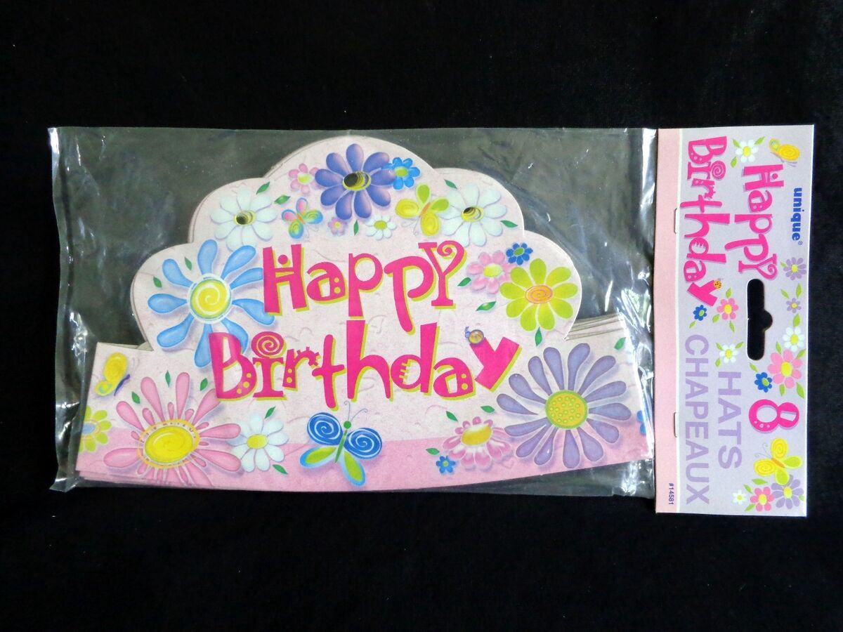 8pcs Birthday Flowers Hats CLOSEOUT