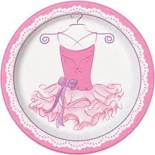 8 Pink Ballerina Birthday 9&quot; Plates CLOSEOUT