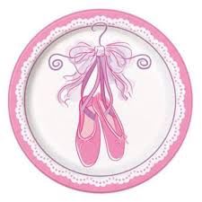 8 Pink Ballerina 7&quot; Plates CLOSEOUT