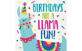 16 Llama Birthday Lunch Napkins CLOSEOUT
