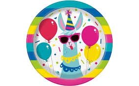 8 Llama Birthday 7&quot; Plates CLOSEOUT