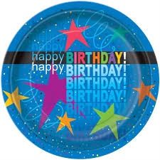 8  9&quot; Cosmic Birthday Plates CLOSEOUT