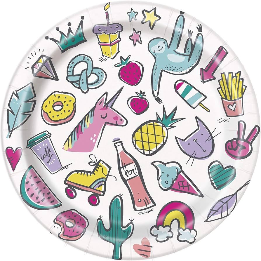 8  Favourite Things Birthday 7&quot; Plates CLOSEOUT