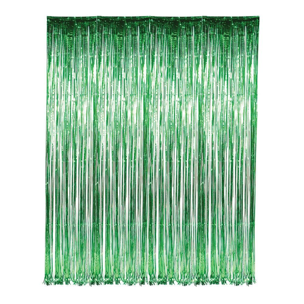 36&quot;x96&quot; FOIL FRINGE CURTAIN GREEN