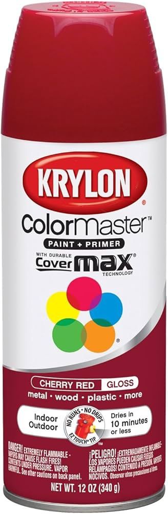 Krylon Colormaster Spray Paint Gloss (Cherry Red)