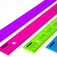 12&quot; Colored Ruler with Multiplication Timetables (Ruler Stationery)