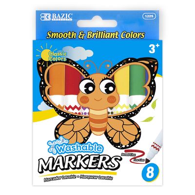 8 Broad Line Washable Markers (Markers Stationery)