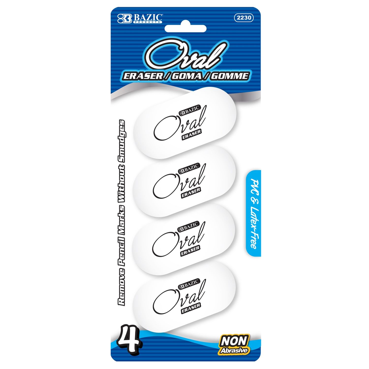 4pcs Oval White Erasers (Eraser Stationery)