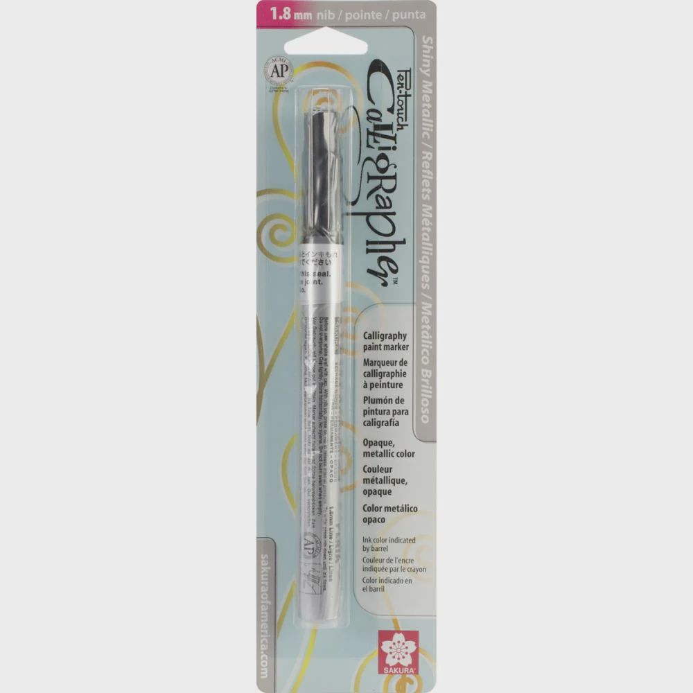 1.8mm Caligraper Pen Metallic Silver (Pen Stationery)