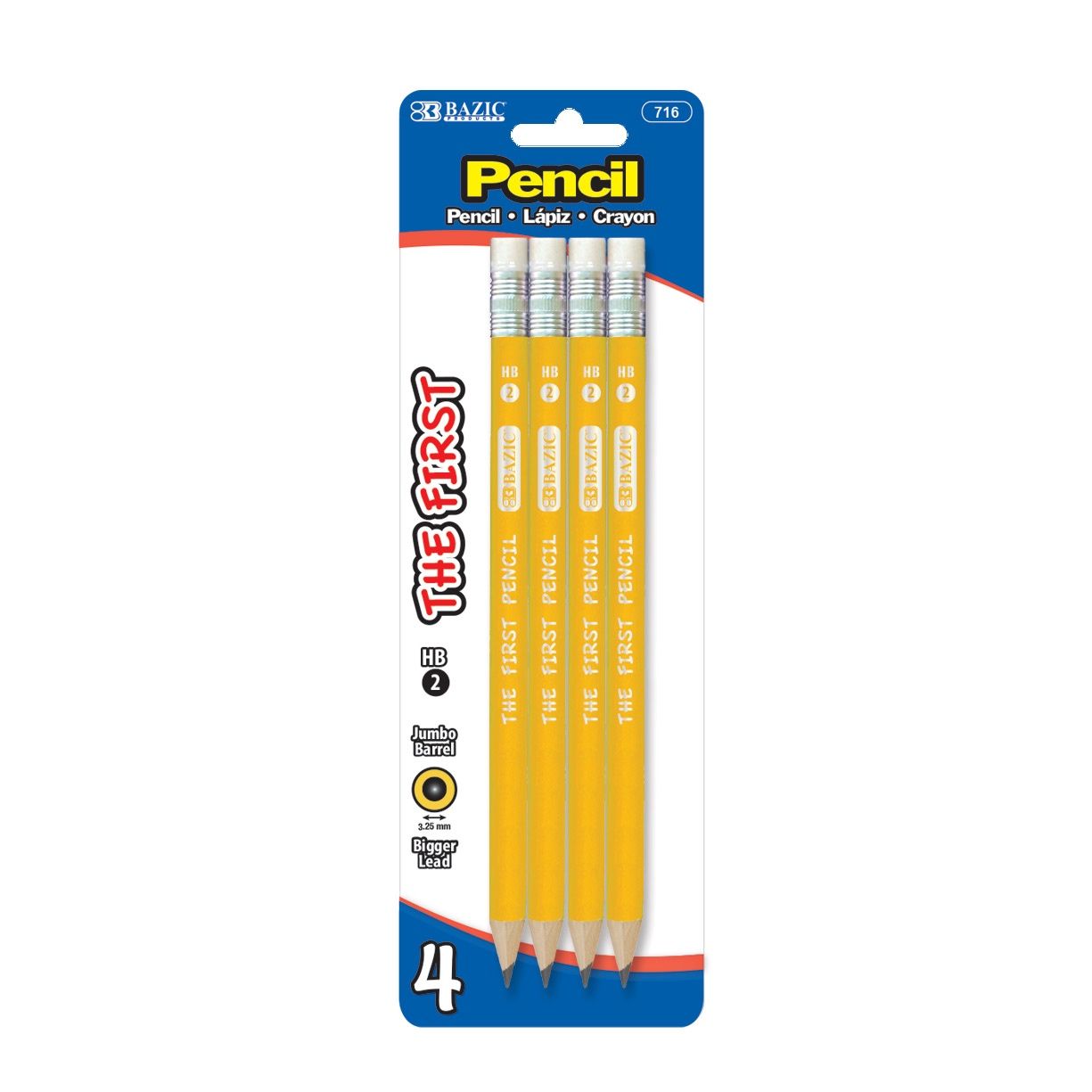 4pcs #2 Jumbo Pencils (Pencil Stationery)