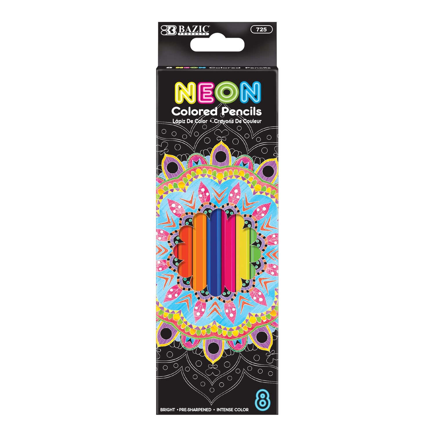 8pcs Neon Colored Pencil Crayons (Crayons Stationery)