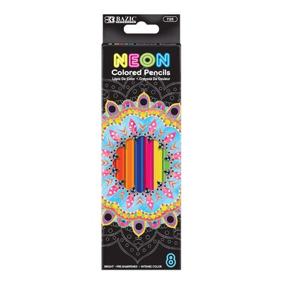 8pcs Neon Colored Pencil Crayons (Crayons Stationery)
