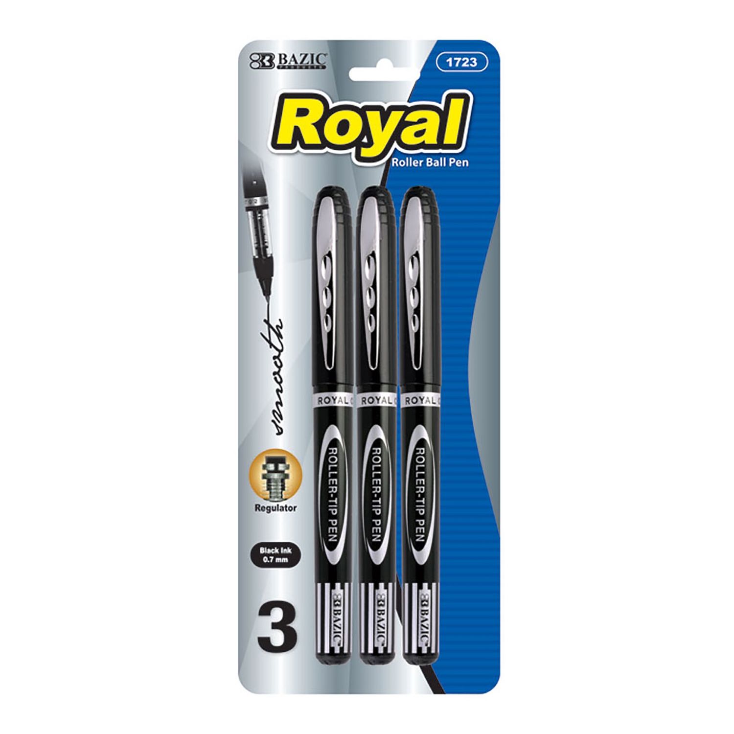 3pcs Roller Ball Black Pens (Pens Stationery)