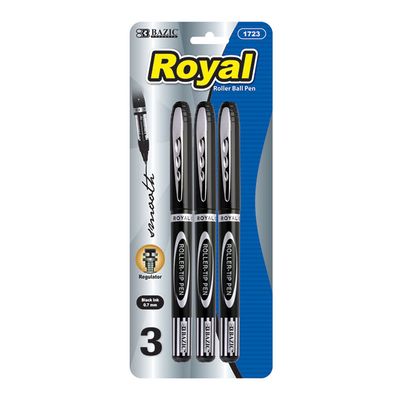 3pcs Roller Ball Black Pens (Pens Stationery)