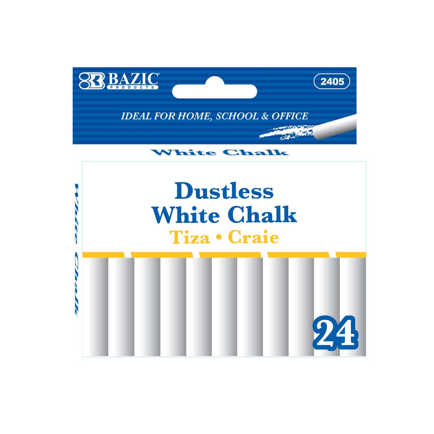24pcs White Dustless Chalk (Chalk Stationery)