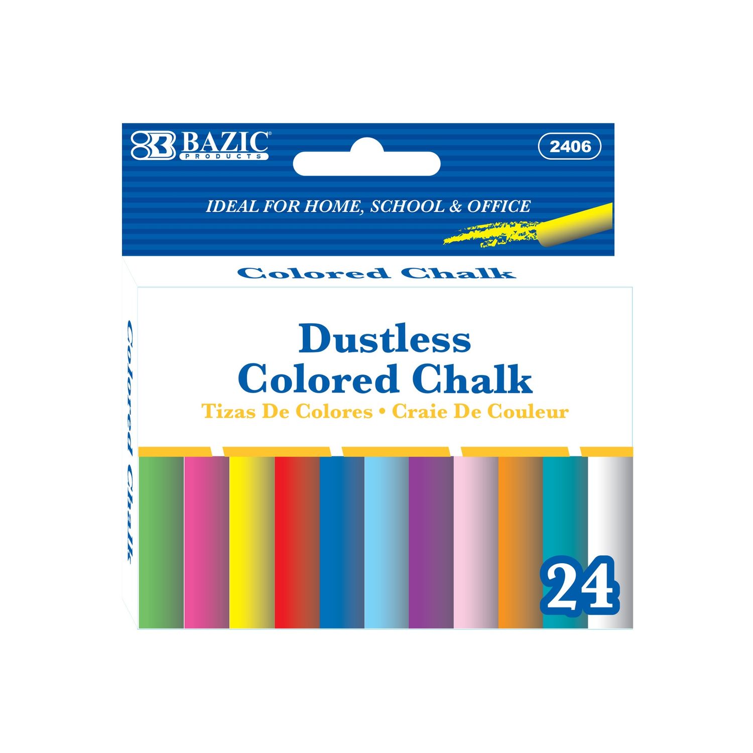 24pcs Dustless Colored Chalk (Chalk Stationery)