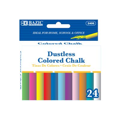 24pcs Dustless Colored Chalk (Chalk Stationery)