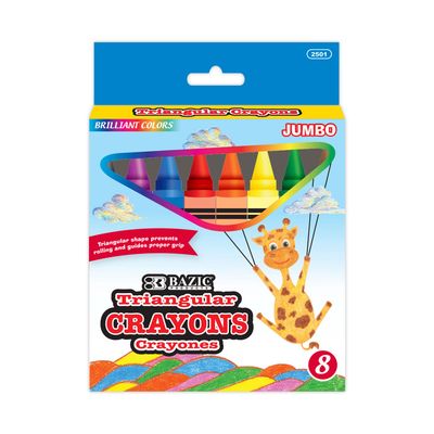 8pcs Triangle Wax Crayons (Crayons Stationery)