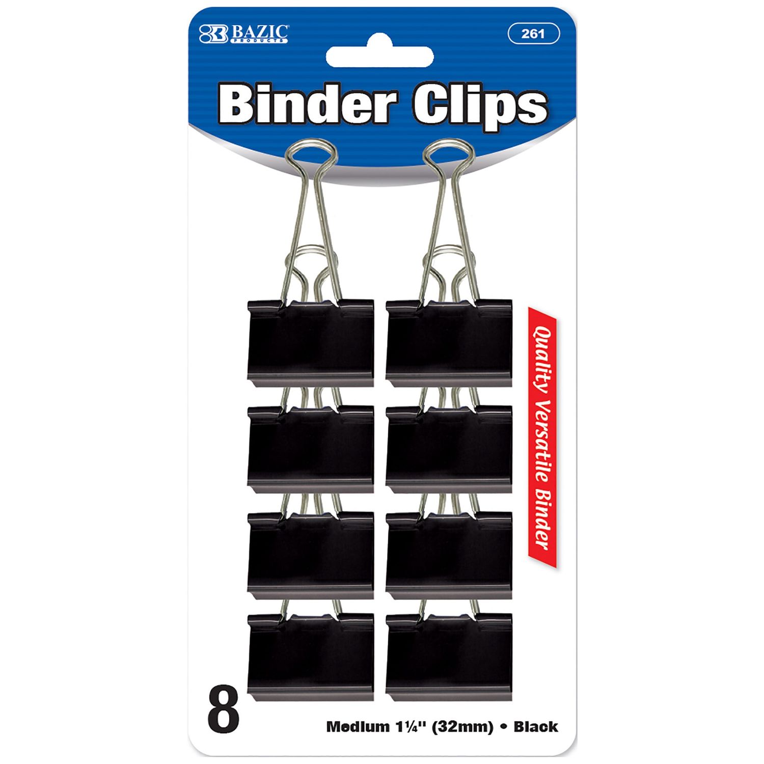 8pcs Medium  1 1/4&quot; Binder Clips (Binder Clips Stationery)