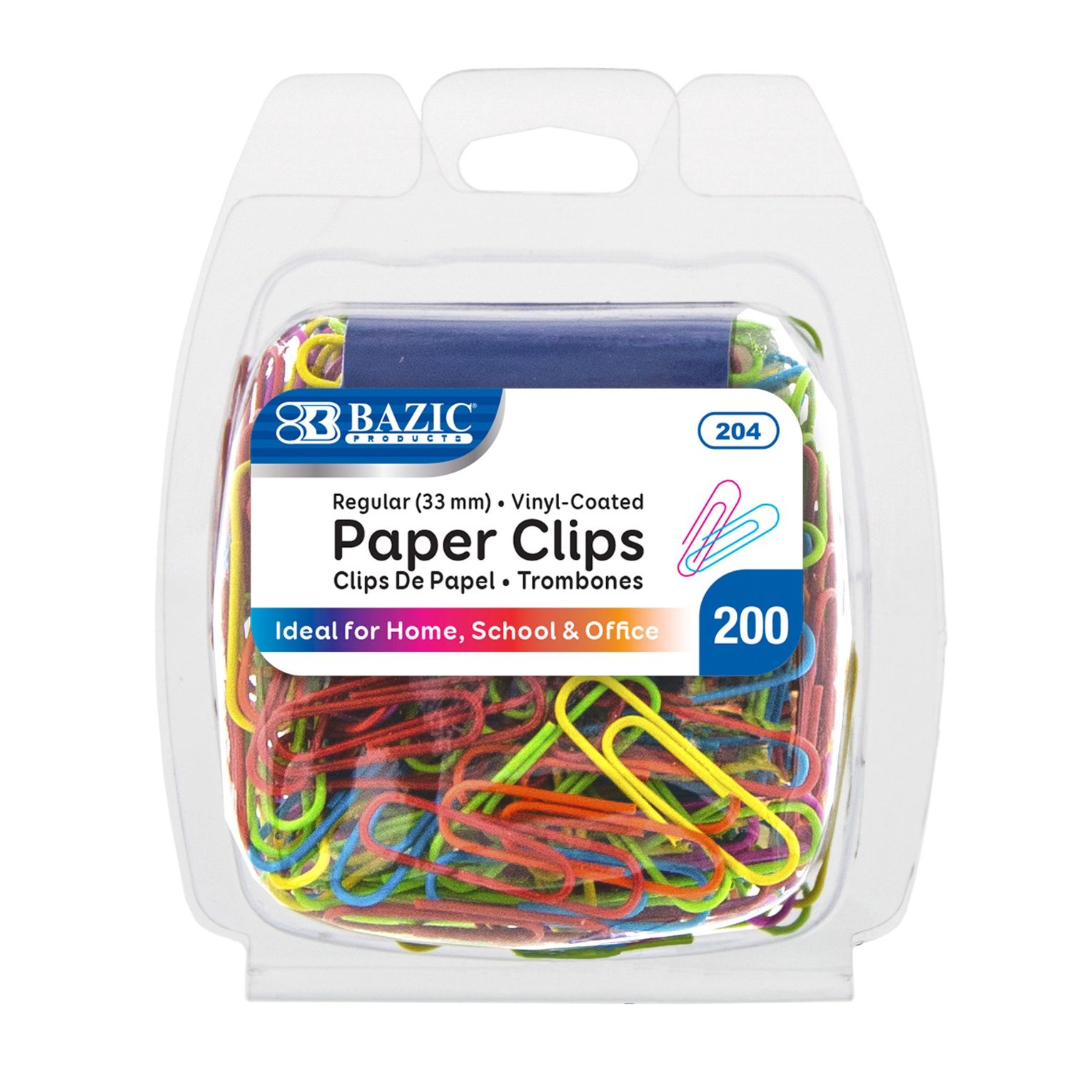 100pcs Vinyl Coated Paper Clips (Paper Clips Stationery)