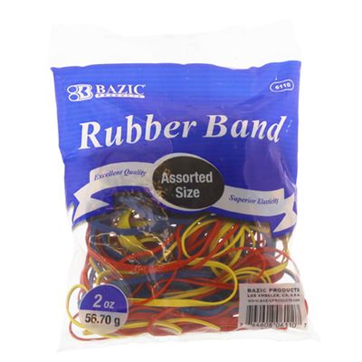 2oz Assorted Size &amp; Color Rubber Bands (Bands Stationery)