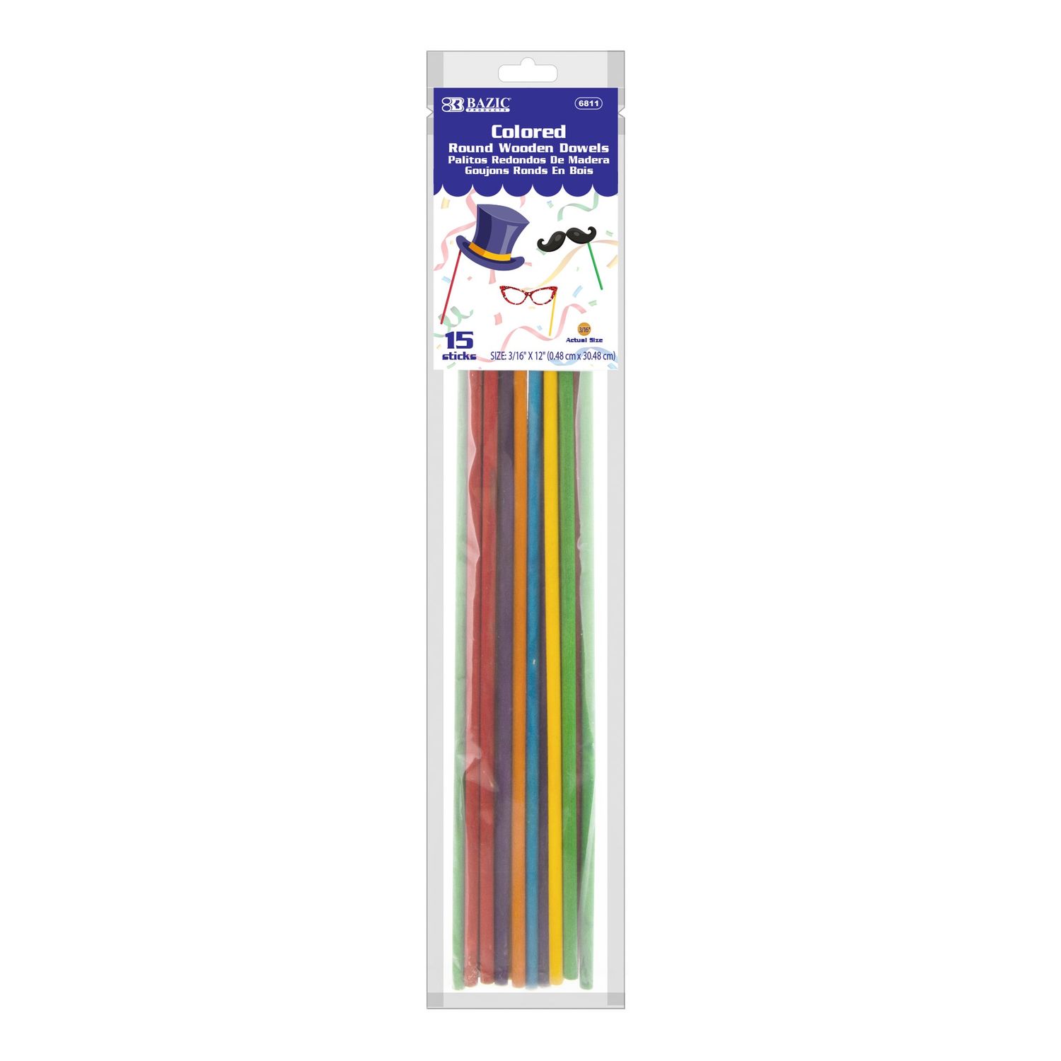 Colored Round Wooden Dowels